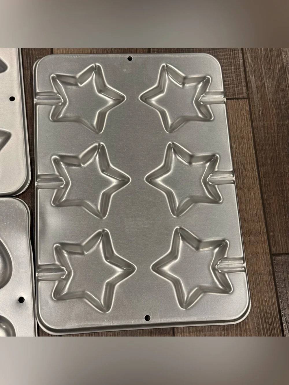 Set Of 3 Wilton Cookie Cake Pop Treat Pans Stars & Heart Vintage 1995